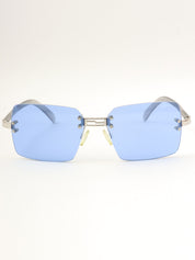 サイドロゴリムレスサングラス ブルー