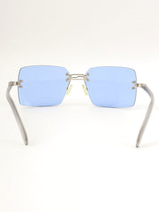 Side logo rimless sunglasses blue