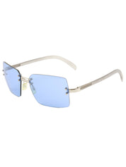 Side logo rimless sunglasses blue