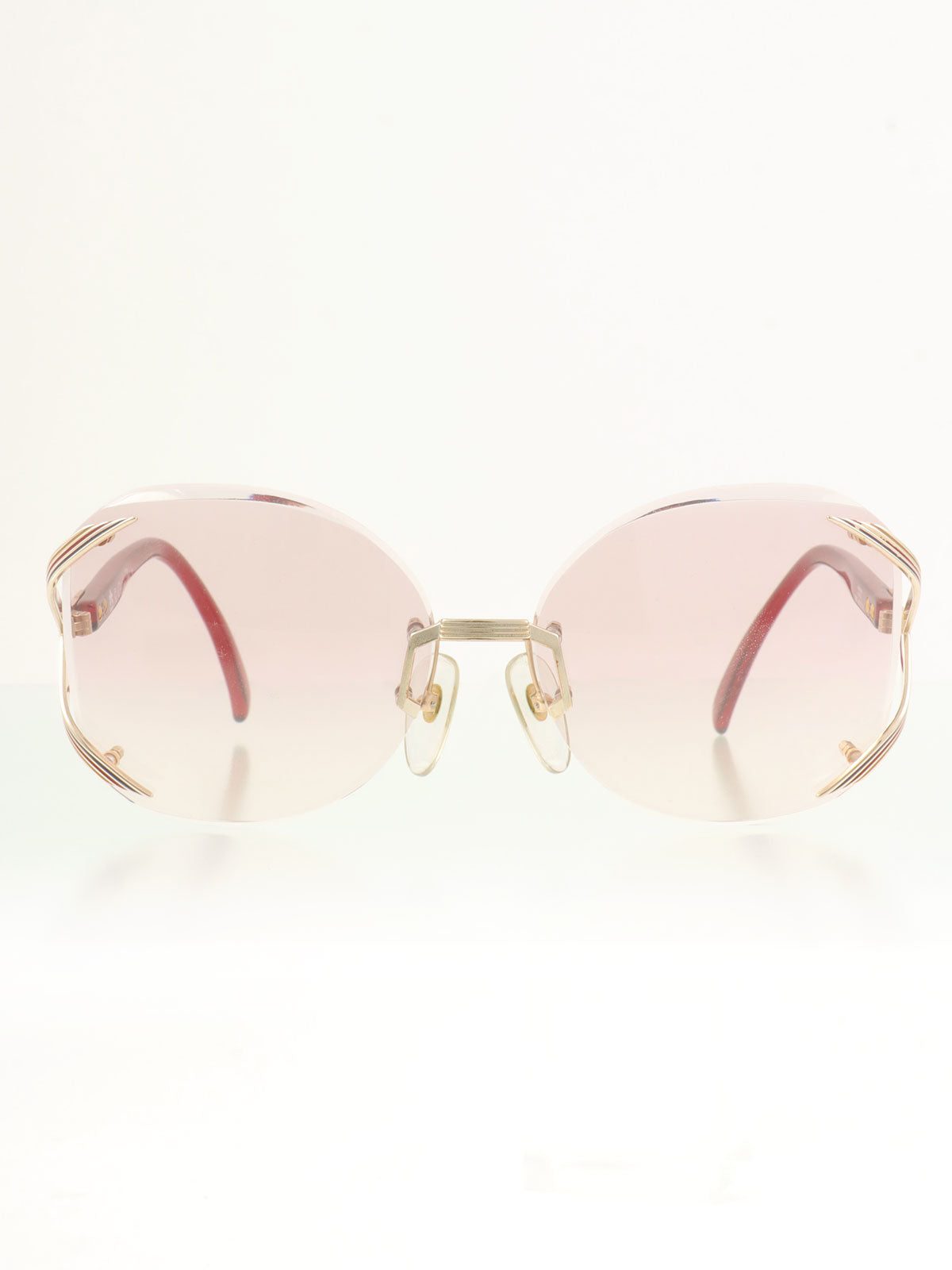 Side logo rimless sunglasses red