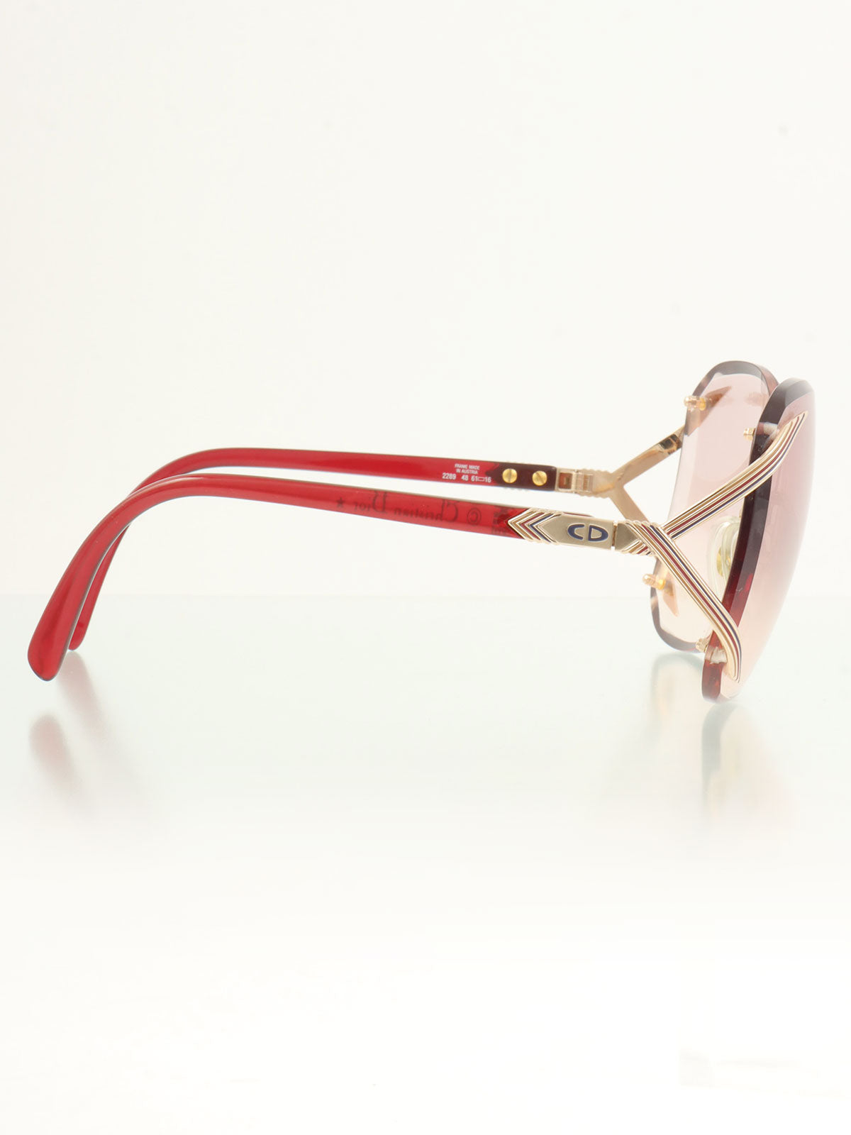 サイドロゴリムレスサングラス レッド