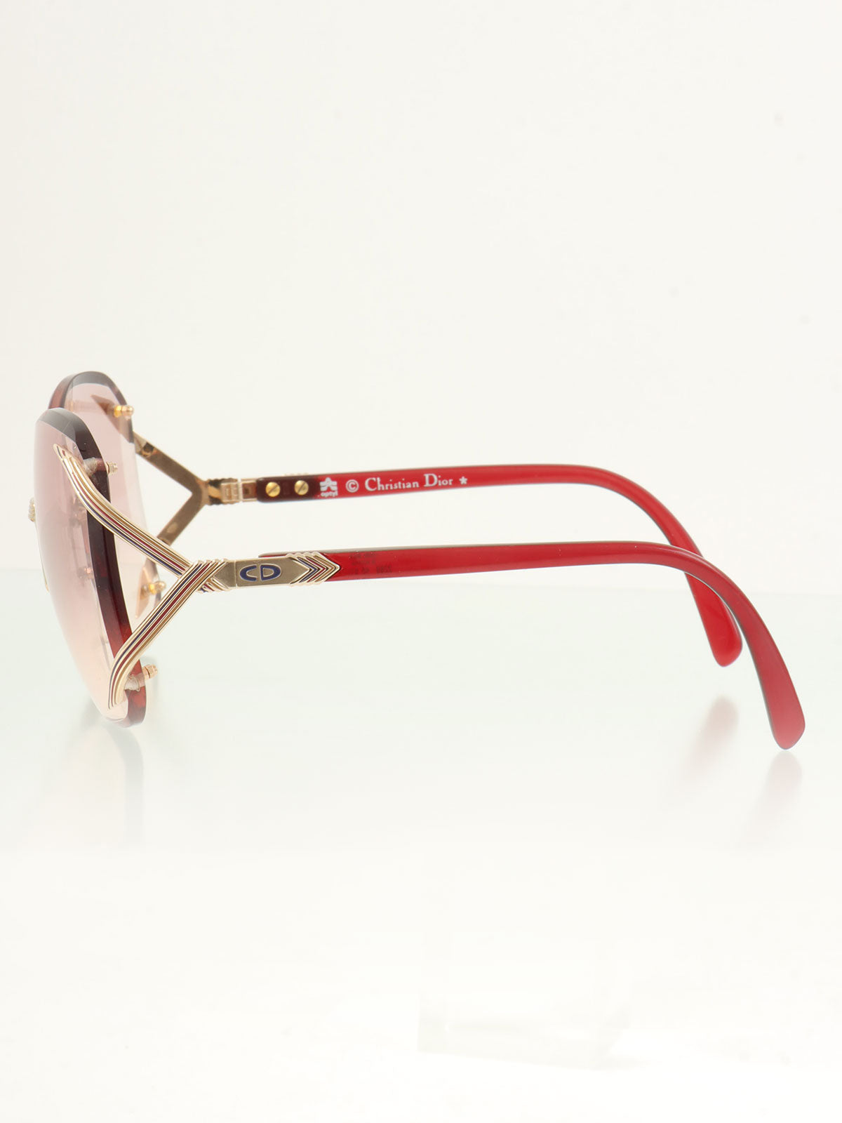 Side logo rimless sunglasses red