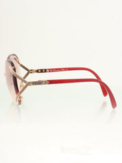 Side logo rimless sunglasses red