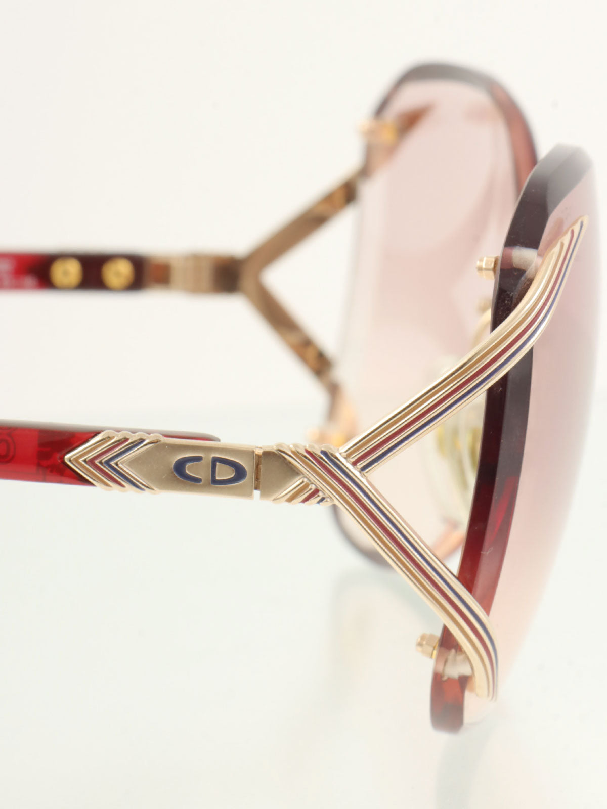 Side logo rimless sunglasses red