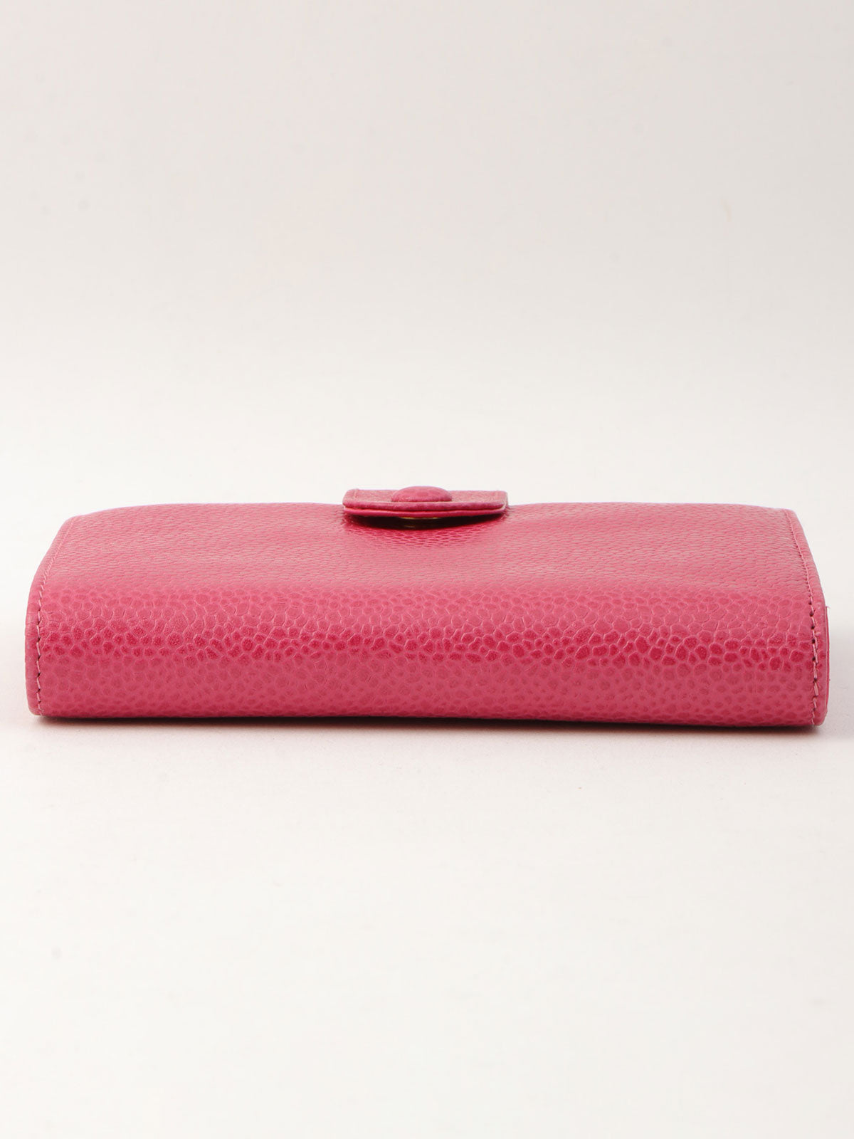 1997年頃製 キャビアスキンCCマークステッチウォレット フューシャピンク