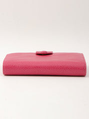 1997年頃製 キャビアスキンCCマークステッチウォレット フューシャピンク