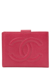 1997年頃製 キャビアスキンCCマークステッチウォレット フューシャピンク