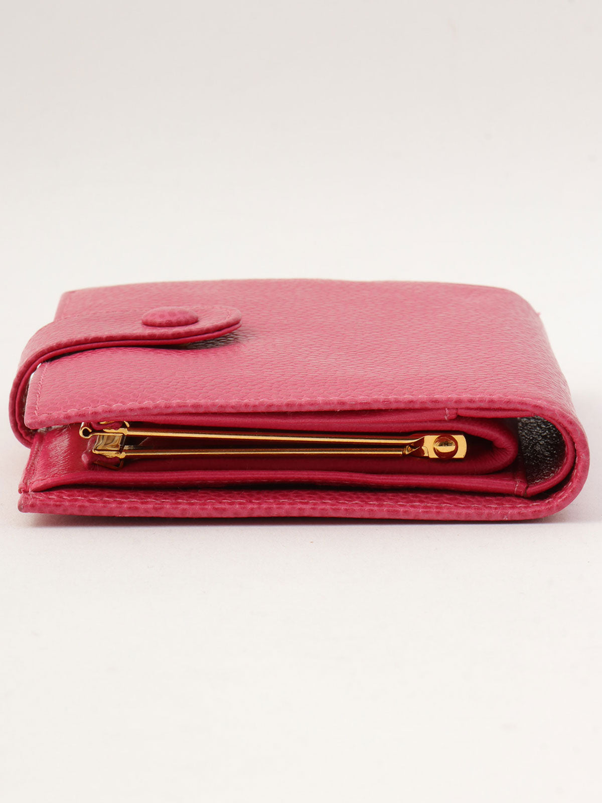 1997年頃製 キャビアスキンCCマークステッチウォレット フューシャピンク