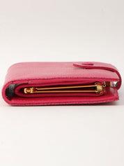 1997年頃製 キャビアスキンCCマークステッチウォレット フューシャピンク