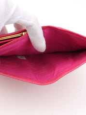 1997年頃製 キャビアスキンCCマークステッチウォレット フューシャピンク