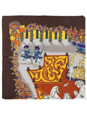 カレ90 Le Paradis du Royパターンスカーフ ブラウン