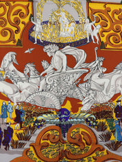 Carré 90 Le Paradis du Roy 图案围巾 棕色