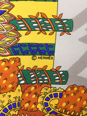 カレ90 Le Paradis du Royパターンスカーフ ブラウン