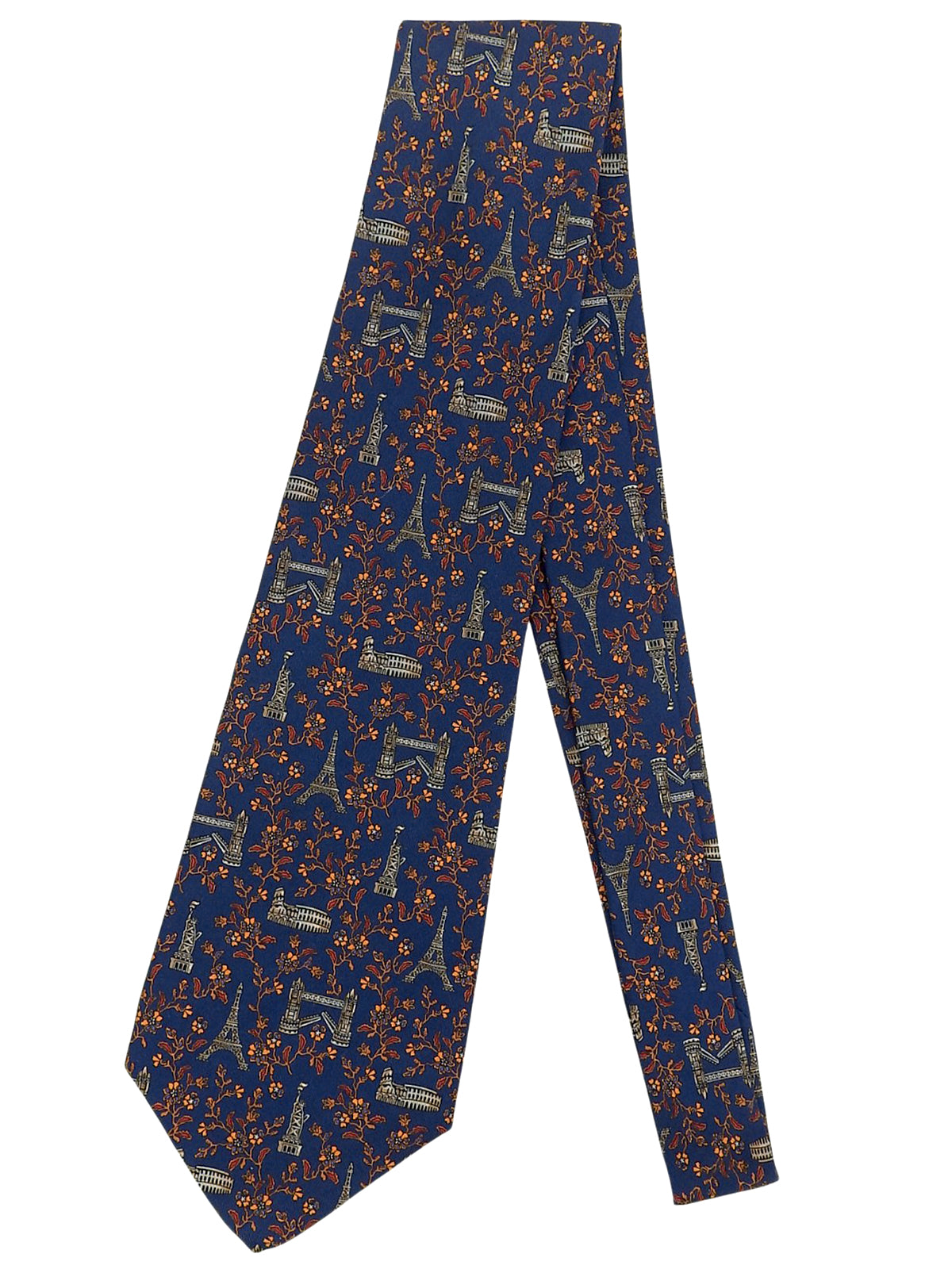 Monument Flower Pattern Tie Navy/Multi