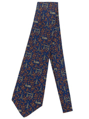Monument Flower Pattern Tie Navy/Multi