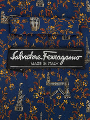 Monument Flower Pattern Tie Navy/Multi