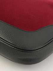 ウールレザーコンビジャッキーワンショルダーバッグ ボルドー/ブラック