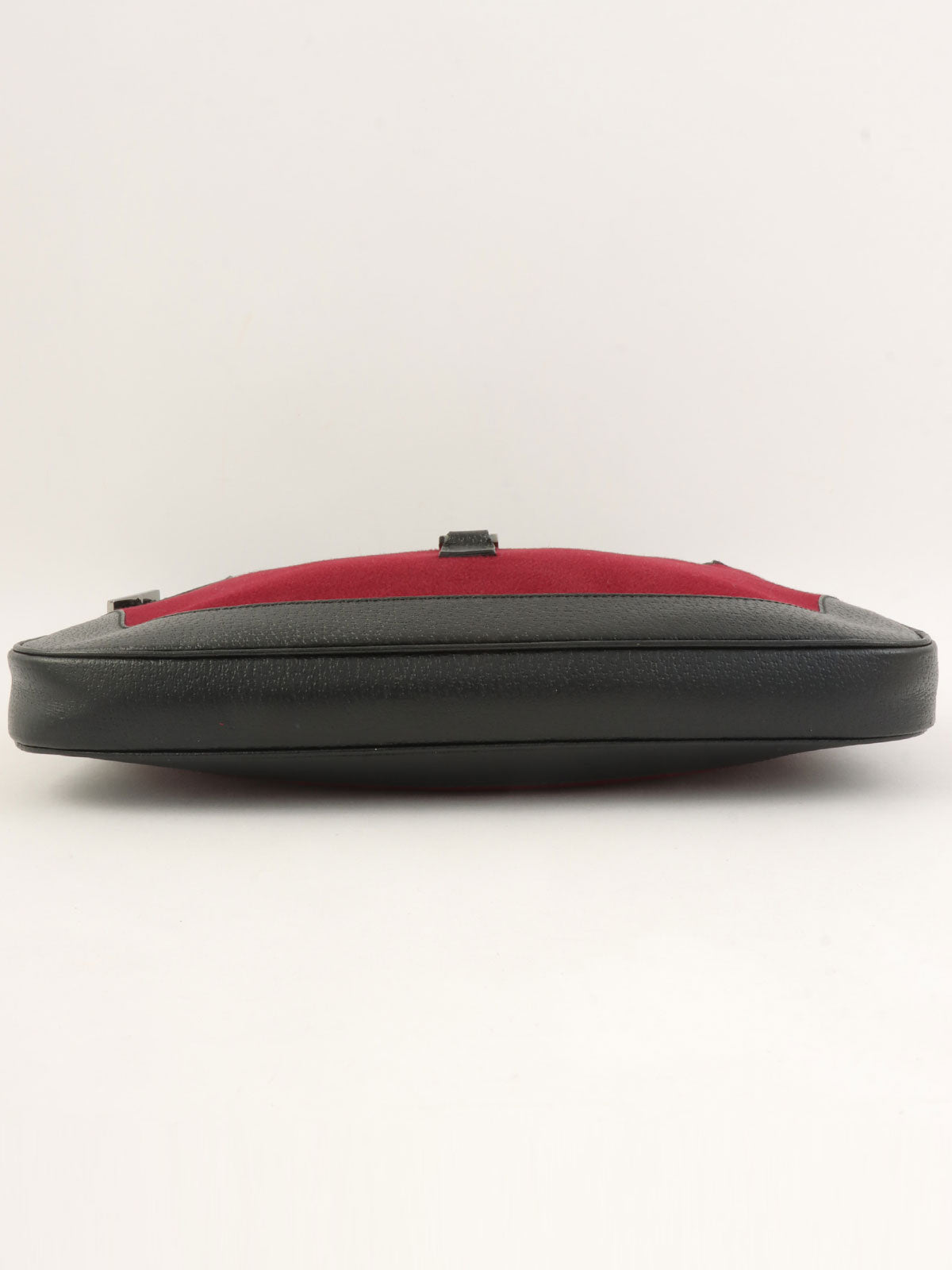 ウールレザーコンビジャッキーワンショルダーバッグ ボルドー/ブラック