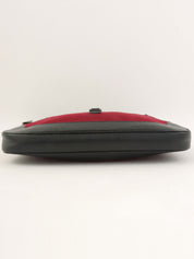 ウールレザーコンビジャッキーワンショルダーバッグ ボルドー/ブラック