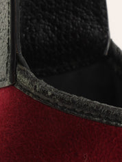 ウールレザーコンビジャッキーワンショルダーバッグ ボルドー/ブラック