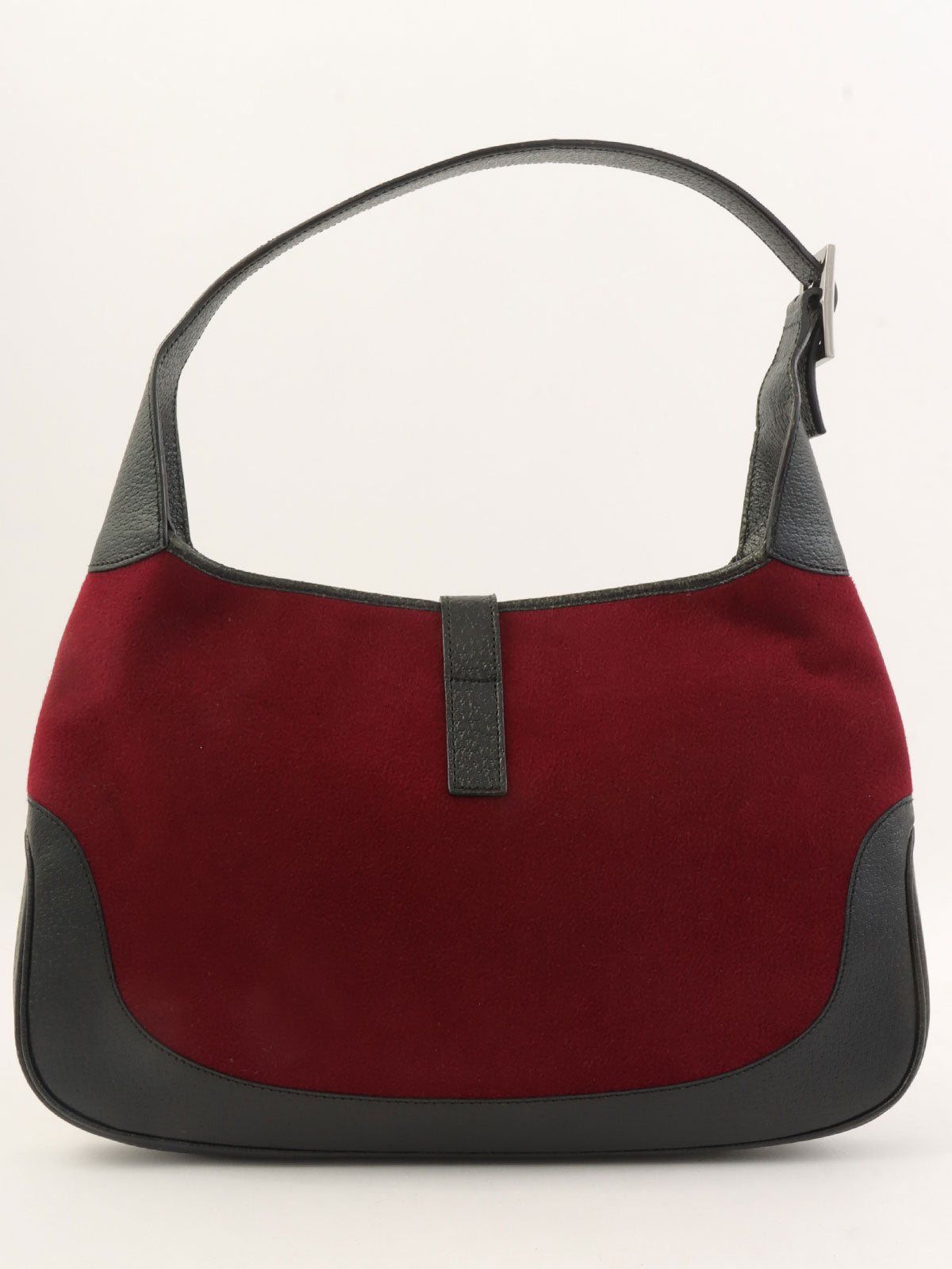 ウールレザーコンビジャッキーワンショルダーバッグ ボルドー/ブラック