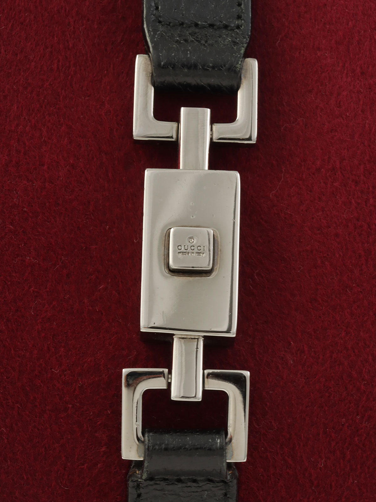 ウールレザーコンビジャッキーワンショルダーバッグ ボルドー/ブラック