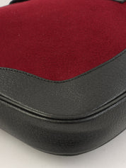 ウールレザーコンビジャッキーワンショルダーバッグ ボルドー/ブラック