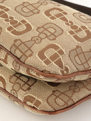 ホースビットパターンワンショルダーバッグ ブラウン