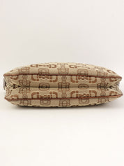 ホースビットパターンワンショルダーバッグ ブラウン