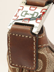 ホースビットパターンワンショルダーバッグ ブラウン