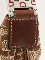 ホースビットパターンワンショルダーバッグ ブラウン