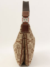 ホースビットパターンワンショルダーバッグ ブラウン