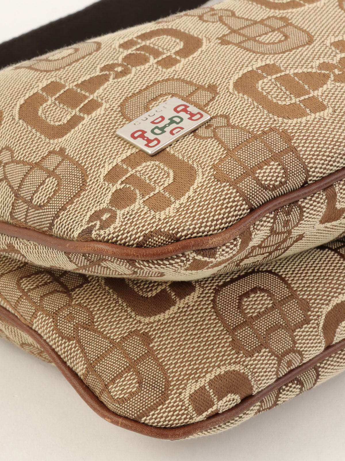 ホースビットパターンワンショルダーバッグ ブラウン