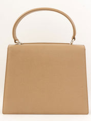 Gancini Plate Handbag in Beige