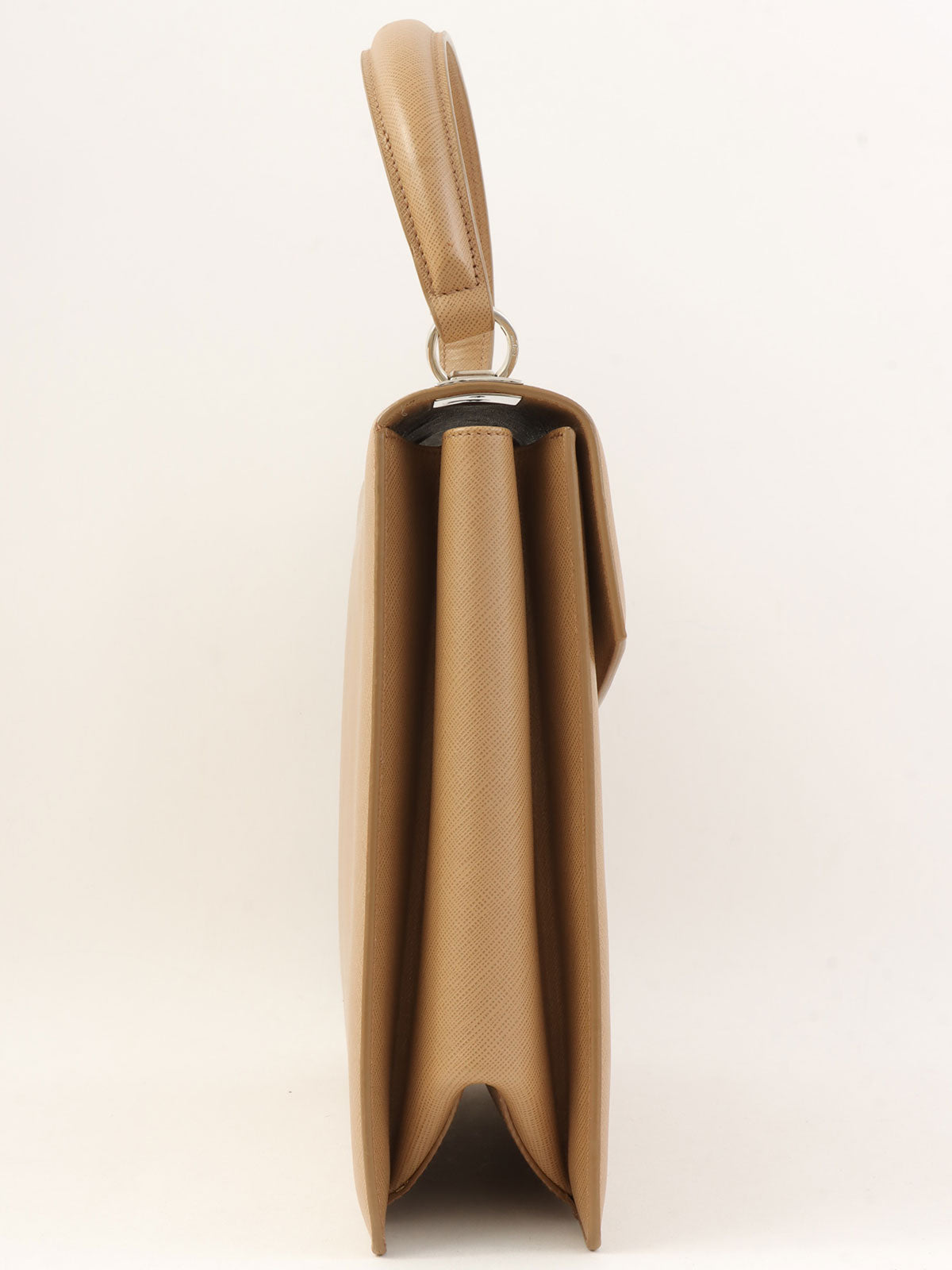 Gancini Plate Handbag in Beige