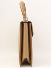 Gancini Plate Handbag in Beige