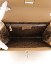 Gancini Plate Handbag in Beige