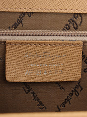 Gancini Plate Handbag in Beige