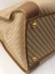 G Pattern Logo Embossed Boston Bag Beige/Brown
