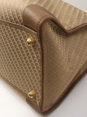 G Pattern Logo Embossed Boston Bag Beige/Brown