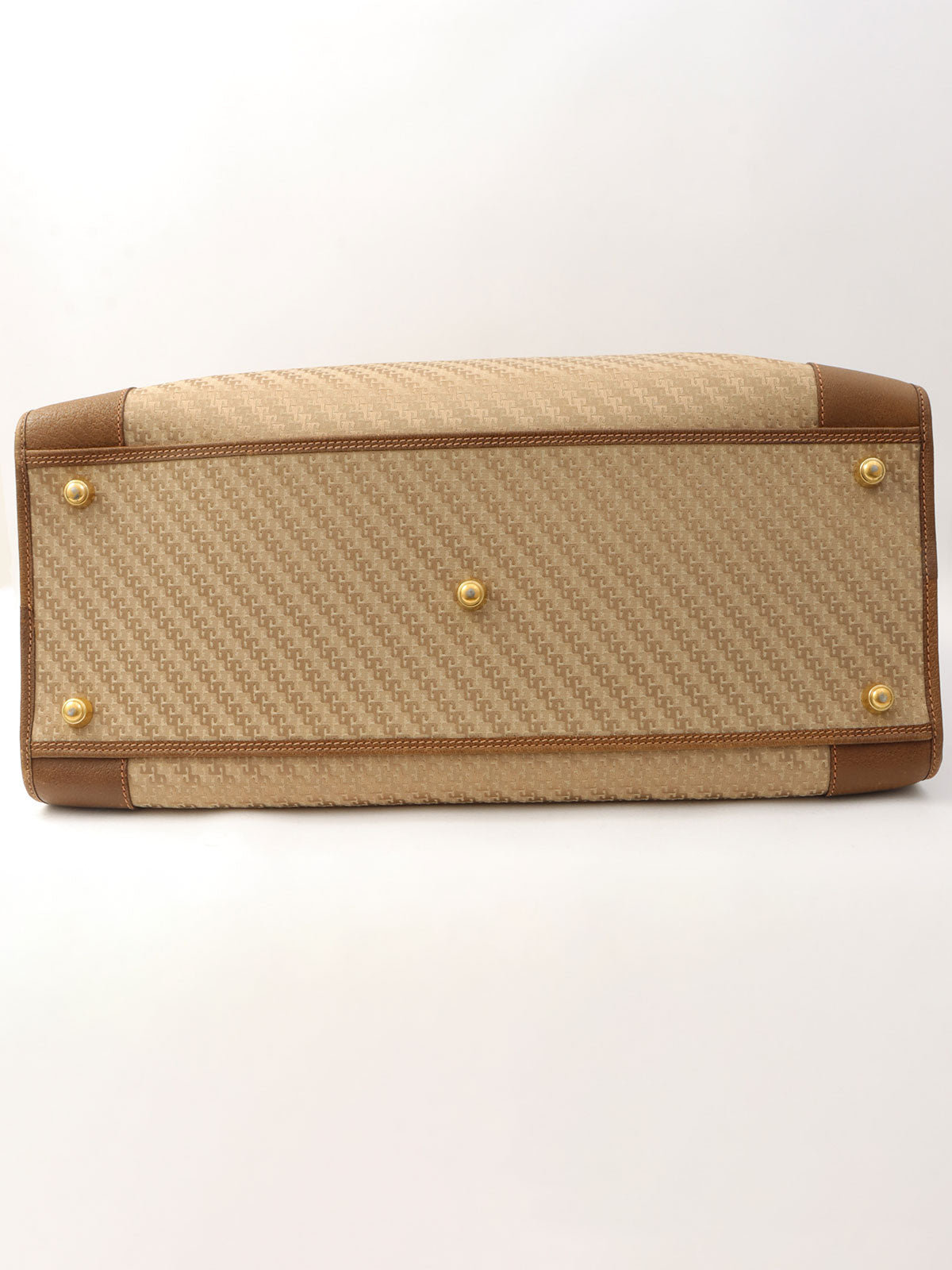 G Pattern Logo Embossed Boston Bag Beige/Brown