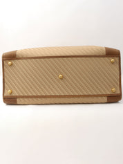 G Pattern Logo Embossed Boston Bag Beige/Brown