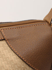 G Pattern Logo Embossed Boston Bag Beige/Brown