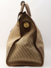 Gパターンロゴエンボスボストンバッグ ベージュ/ブラウン