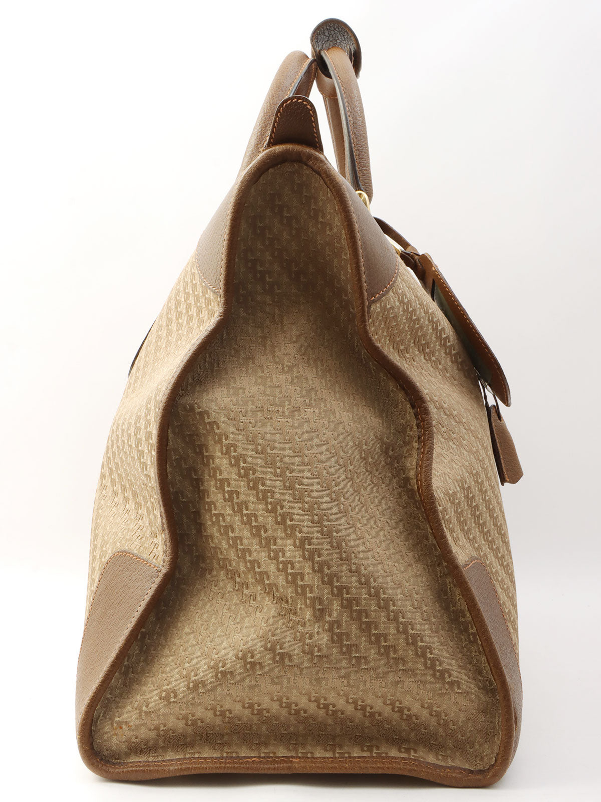 Gパターンロゴエンボスボストンバッグ ベージュ/ブラウン