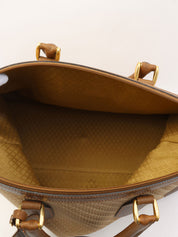 G Pattern Logo Embossed Boston Bag Beige/Brown