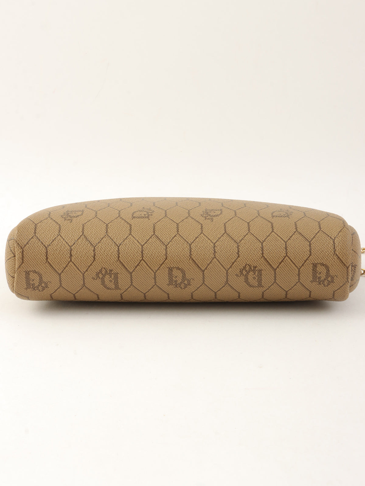 Honeycomb Pattern Logo Plate Mini Chain Shoulder Bag in Beige