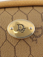 Honeycomb Pattern Logo Plate Mini Chain Shoulder Bag in Beige