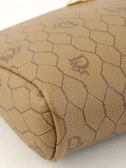 Honeycomb Pattern Logo Plate Mini Chain Shoulder Bag in Beige