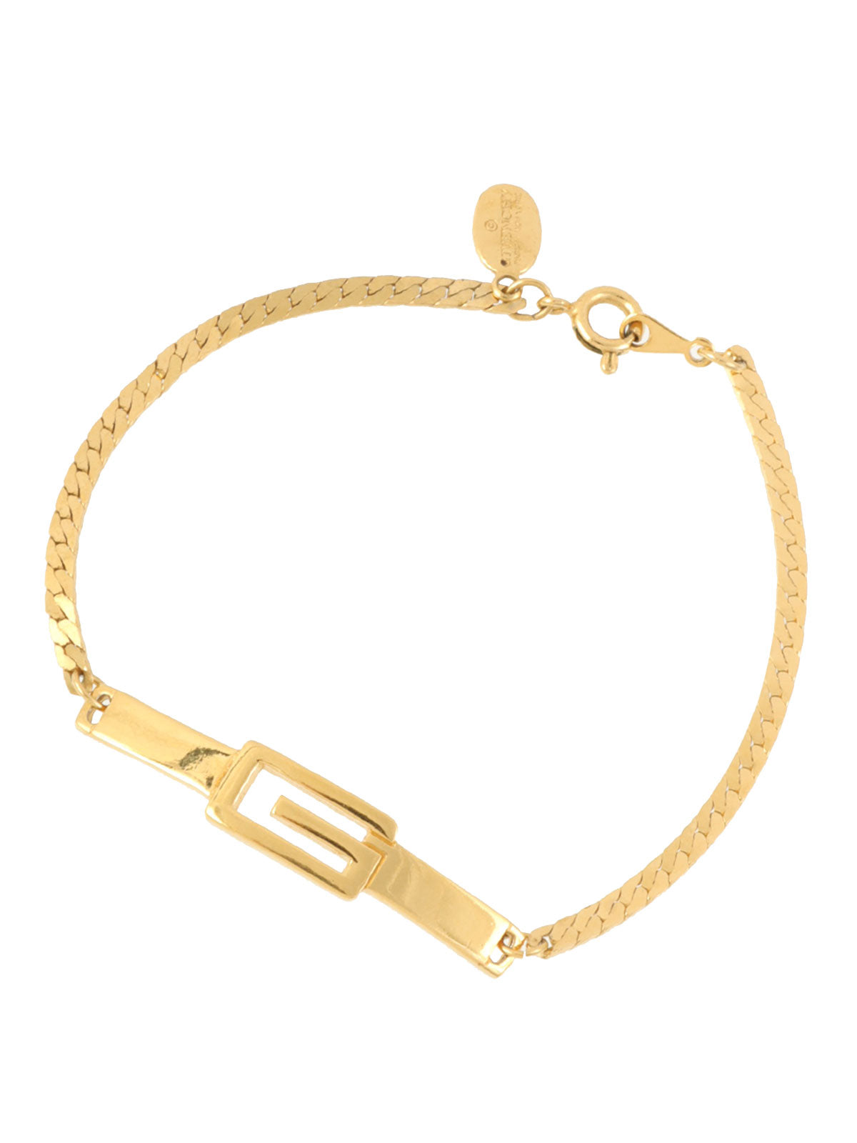 ロゴプレートチェーンブレスレット ゴールド